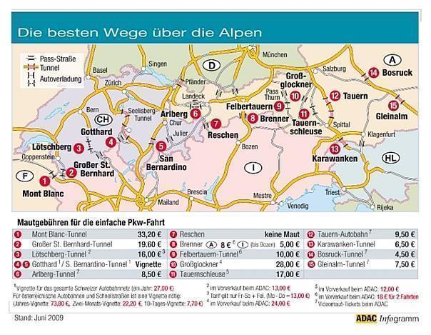 Die besten Wege über die Alpen. Foto: Auto-Reporter/ADAC